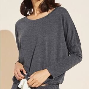 NWT Eberjey Heather Slouchy Top | Size Small | Charcoal Heather